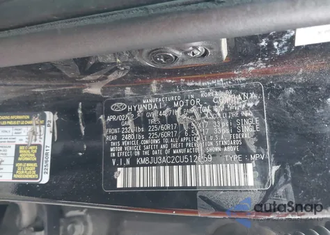 2012 Hyundai Tucson Gls z USA, uszkodzony, nr VIN KM8JU3AC2CU512659